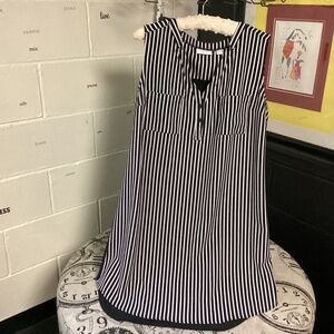 New York & Company white and Blackdress Size L striped